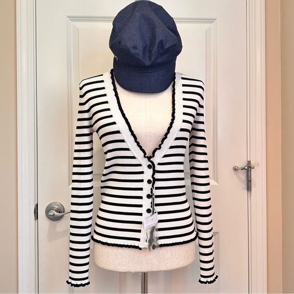 NWOT Marella by Max Mara Beret of Denim Cotton with Visor Lined. Sz:OS Spring - Picture 9 of 16